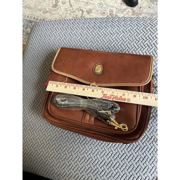 Baron Duck Brown Italian Leather Purse With Tags Handbag Crossbody Classy - Picture 7 of 9